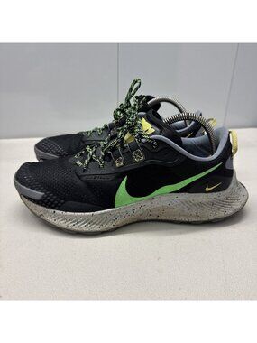 Nike Pegasus Trail 3 Trail Running Shoes Size 9.5 Black Green Comfort Sneaker